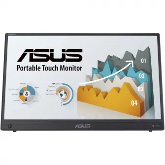 Monitor portabil LED IPS Asus ZenScreen 15.6, Full HD, Touchscreen, Negru
