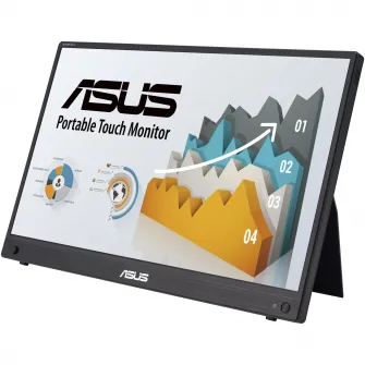 Monitor portabil LED IPS Asus ZenScreen 15.6, Full HD, Touchscreen, Negru