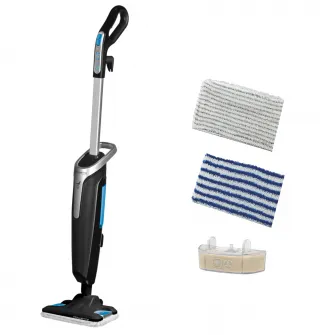 ROWENTA Steam Power RY6555WH Паровая швабра, 1200 Вт, 0,6 л, фильтр для удаления накипи, 3 настройки регулировки пара, черный / синий