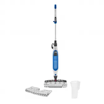Mop electric cu aburi Shark S6001EU, 1050W, 350ml, 2.7Kg, tehnologie Klick'n Flip, Steam Blast Mode, mop cu 2 fete, alb/ albastru