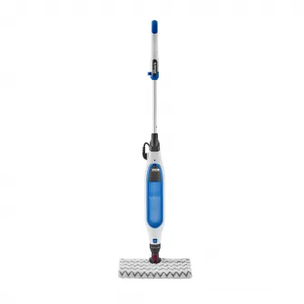 Mop electric cu aburi Shark S6001EU, 1050W, 350ml, 2.7Kg, tehnologie Klick'n Flip, Steam Blast Mode, mop cu 2 fete, alb/ albastru