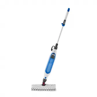 Mop electric cu aburi Shark S6001EU, 1050W, 350ml, 2.7Kg, tehnologie Klick'n Flip, Steam Blast Mode, mop cu 2 fete, alb/ albastru