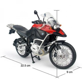 motocicleta diecast rastar - rs1200 gs, rosu, 1:9