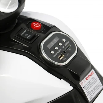 Motocicleta electrica Mappy, pentru copii, Alb/Negru
