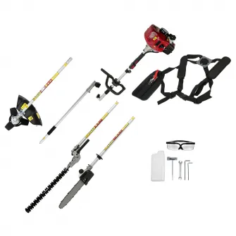 Motocoasa multifunctionala de gradina 4 in 1 Steinhaus PRO-MT430, drujba pentru crengi, trimmer gard viu, lama metalica si cap taiere fir nylon, 1350 W, 1.6 CP, 42.7 cc