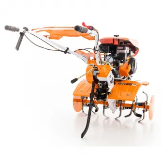 Motocultor pe benzina Ruris 701KS, 7 CP, 208 CC, 4 timpi, 2+1 viteze, 83 cm latime lucru, 29 cm adancime lucru, contine: roti cauciuc + plug reversibil mic + roti metalice fara manicot