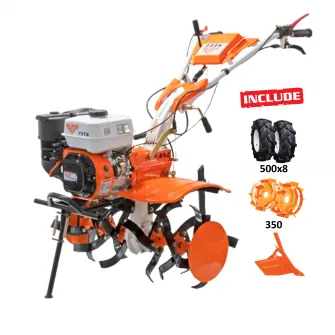 Motocultor Ruris 731k, 7.5 CP, 83 cm latime lucru, 4 timpi, 3.6 l, benzina, roti cauciuc 5.00-8, rarita ajustabila, roti metalice 350 fara manicot