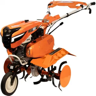 Motocultor Ruris 75002022acc4, 7 CP, 208 CC, 4 timpi, pornire manuala, 3 viteze, 560-830 mm latime lucru, 3 l benzina, roti cauciuc, plug, adaptor, roti metalice 350 fara manicot, set contragreutati