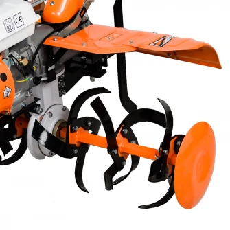 Motocultor Ruris 753k, 7.5 CP, 100 cm latime lucru, 4 timpi, 3.6 l, benzina, roti cauciuc 5.00-8, plug, adaptor, roti metalice 350 fara manicot