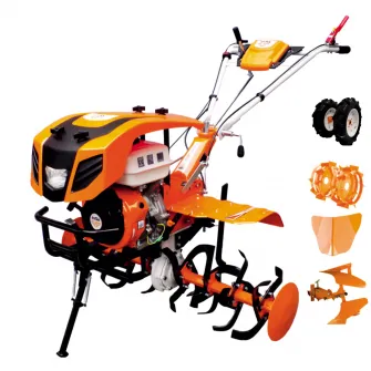 Motocultor Ruris 915ACC, 15 CP, 420 CC, 4 timpi, 3 viteze, 1100 mm latime lucru, 360 mm adancime lucru, 6.6 l benzina, roti cauciuc, rarita, plug reversibil, roti metalice
