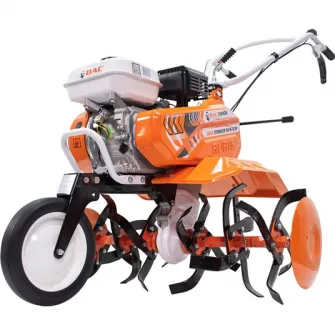 Motocultor Ruris DAC 70002022acc3, 7 CP, 208 CC, 4 timpi, pornire manuala, 3 viteze, 560-830 mm latime lucru, 3 l benzina, roti cauciuc, rarita, plug, adaptor, dispozitiv scos cartofi, roti metalice fara manicot, cultivator, set contragreutati