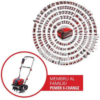 Motosapa electrica pe acumulator Einhell GP-CR 36/45 Li E BL- Solo Power X-Change, 36 V, latime de lucru 45 cm, adancime de lucru 23 cm, roti reglabile pe inaltime, motor fara perii, fara acumulator si incarcator in setul de livrare