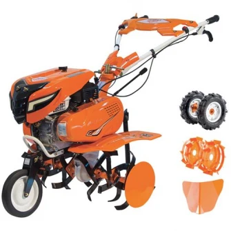 Motosapa RURIS 7500ACC1, 7 Cp, 208 CC, 4 timpi, 3 viteze, 830 mm laltime lucru, 290 adancime lucru, 3 l benzina, roti cauciuc, rarita, roti metalice 350 fara manicot