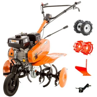 Motosapa Ruris DAC 7000ACC2, 7 CP, 83 cm latime lucru, 3 l, benzina + roti cauciuc + roti met 300 fara manicot + plug + adaptor