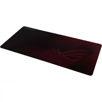 Mousepad gaming ASUS ROG Scabbard II, logo ROG fosforescent, baza cauciucata, cusaturi anti-rupere, Negru Visiniu