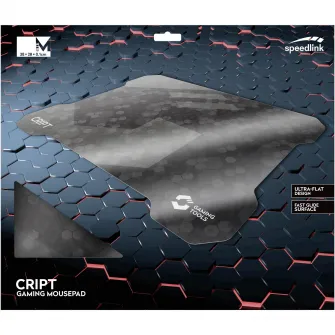 Игровой коврик для мыши SpeedLink CRIPT, ультраплоский (0,8 мм), эргономичной формы, нескользящий, черный