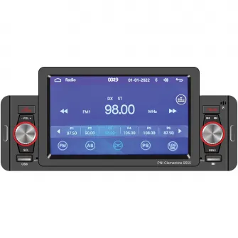 MP5 player auto PNI Clementine 9555 1DIN display 5 inch 4 x 50W, Bluetooth, radio FM, Carplay, functie RDS