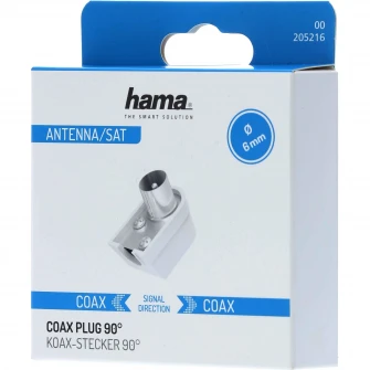 Mufa cablu coaxial Hama 205216, tata, alb