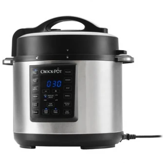 MultiCooker Crock-Pot Express CSC051X, 1000 Вт, 5,6 л, приготовление под давлением, цифровое управление, 8 программ, 4 режима приготовления, таймер, серебристый