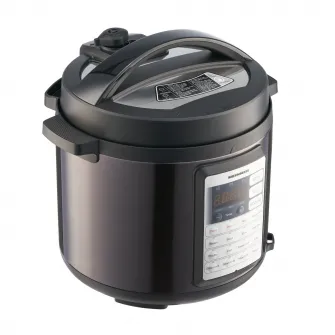 Multicooker cu gatire sub presiune Heinner Alacarte 38BK HPCK-38BK, 1000W, 5.7l, 14 programe, gatire sub presiune, presiune maxima 80 kPa (0.8 bar), afisaj LED, Negru/Inox
