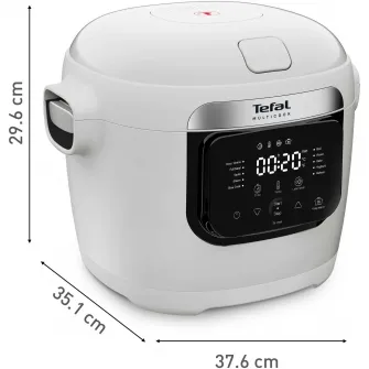 Multicooker Tefal Multicook Basic MY700B30, 700W, capacitate 6L, 10 programe de gatire, panou de comanda digital, oprire automata, vas antiaderent, timp si temperatura ajustabile, alb & negru