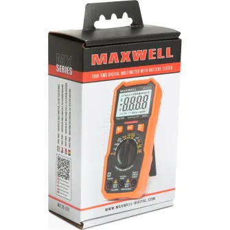 Multimetru digital Maxwell MX 25222, detectare tensiune fara rupere cablaj, cu tester baterie/dioda, tranzisotr, functie lumina de lucru, detectare NCV, indicatie luminoasa si sonora, 0,1 mV - 600 V