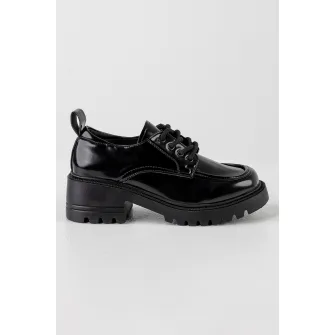 MUSK, Pantofi de piele ecologica cu toc masiv, Negru, 37