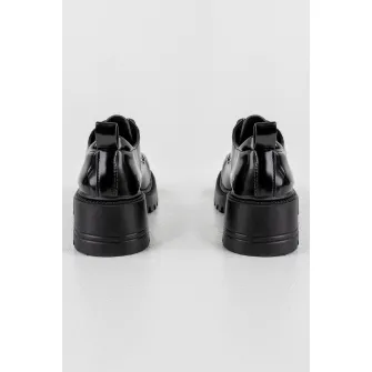 MUSK, Pantofi de piele ecologica cu toc masiv, Negru, 37