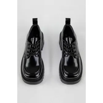 MUSK, Pantofi de piele ecologica cu toc masiv, Negru, 37