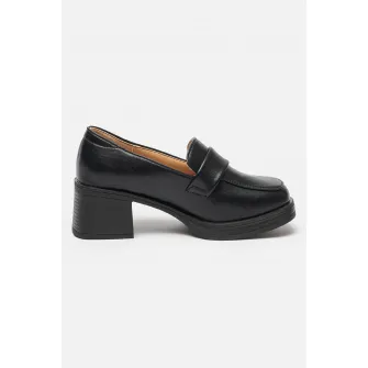 MUSK, Pantofi loafer cu varf patrat, Negru, 38