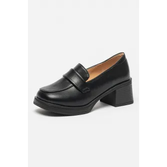 MUSK, Pantofi loafer cu varf patrat, Negru, 38
