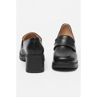 MUSK, Pantofi loafer cu varf patrat, Negru, 38