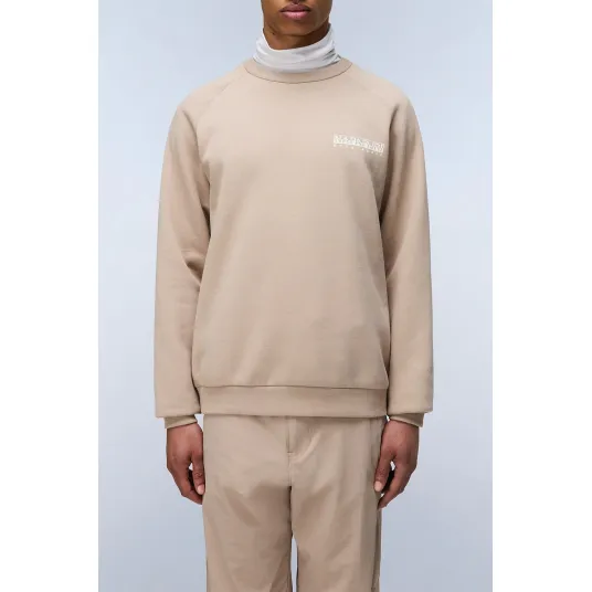 Napapijri, Bluza de trening cu imprimeu pe spate, Bej, XL