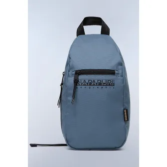 Napapijri, Geanta sling unisex cu imprimeu logo, Albastru prafuit