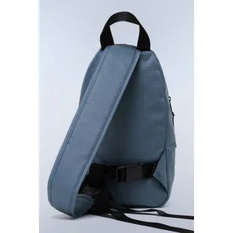 Napapijri, Geanta sling unisex cu imprimeu logo, Albastru prafuit