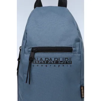 Napapijri, Geanta sling unisex cu imprimeu logo, Albastru prafuit