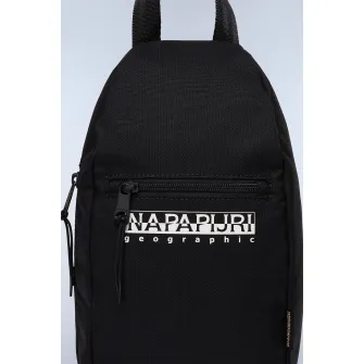 Napapijri, Geanta sling unisex cu imprimeu logo, Negru