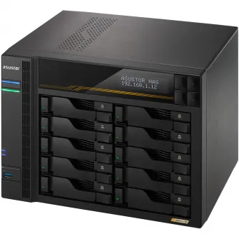 Network Attached Storage, Asustor, Lockerstor 10 Gen3 AS6810T, 10 Bay, Quad-Core 2.3GHz, 16G ECC RAM DDR5