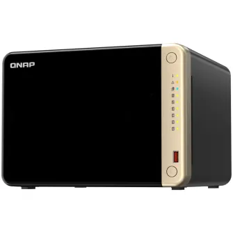 Network Attached Storage Qnap TS-664-8G cu procesor Intel® Celeron® N5095 Quad-core 2.8GHz, 6-Bay, 2 Sloturi PCIe M.2 2280, 8GB DDR4, 2 Porturi 2.5GbE