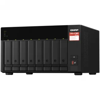 Network Attached Storage Qnap TS-873A-8G cu procesor AMD Ryzen™ V1500B Quad-core 2.2GHz, 8-Bay, 2 Sloturi PCIe M.2 2280, 8GB DDR4, 2 Porturi 2.5GbE
