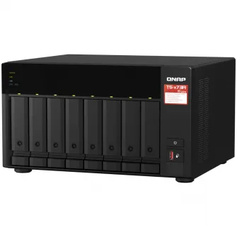 Network Attached Storage Qnap TS-873A-8G cu procesor AMD Ryzen™ V1500B Quad-core 2.2GHz, 8-Bay, 2 Sloturi PCIe M.2 2280, 8GB DDR4, 2 Porturi 2.5GbE