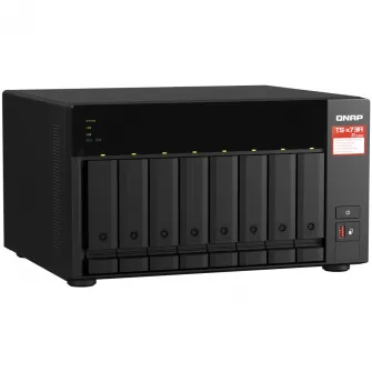 Network Attached Storage Qnap TS-873A-8G cu procesor AMD Ryzen™ V1500B Quad-core 2.2GHz, 8-Bay, 2 Sloturi PCIe M.2 2280, 8GB DDR4, 2 Porturi 2.5GbE