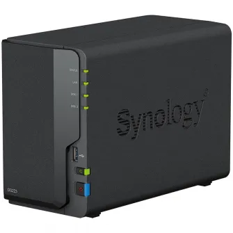 Network Attached Storage Synology DS223 cu procesor Realtek RTD1619B 1.7GHz, 2-Bay, 2GB DDR4