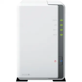 Network Attached Storage Synology DS223j cu procesor Realtek RTD1619B 1.7GHz, 2-Bay, 1GB DDR4
