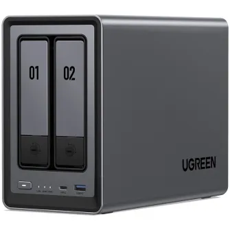 Network Attached Storage UGREEN NASync DXP2800 cu procesor Intel N100 Quad-core, 8GB DDR5, 2-bays, port 2.5G