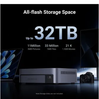Network Attached Storage UGREEN NASync DXP480T Plus cu procesor Intel i5 1235u 10-Core, 8GB DDR5, 4 slots M.2 NVMe, port 10G, 2 ports Thunderbolt™ 4, Build-in Wi-Fi Module