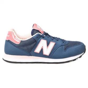 New Balance, Pantofi sport cu insertii de piele 500, Albastru, 40