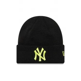 New Era, Caciula elastica cu logo brodat League Ess, Negru, Verde neon, 48 CM