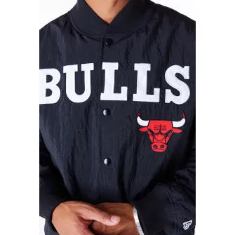 New Era, Jacheta bomber cu imprimeu Chicago Bulls NBA Panel, Rosu, Negru, Alb, XS