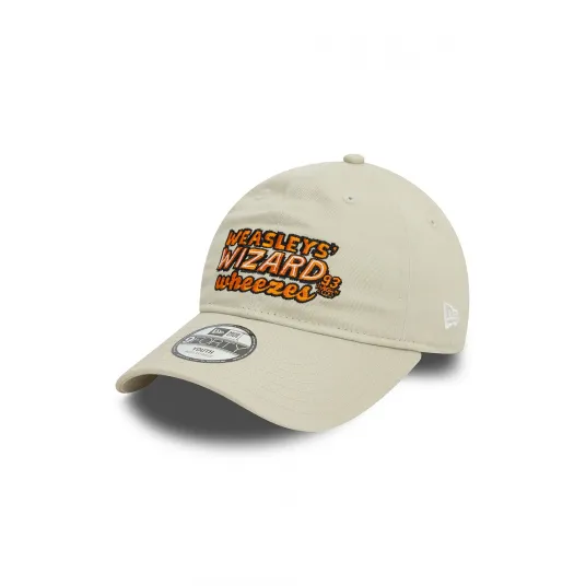 New Era, Sapca cu text 9Forty, Negru stins, Portocaliu mandarina, Bej deschis